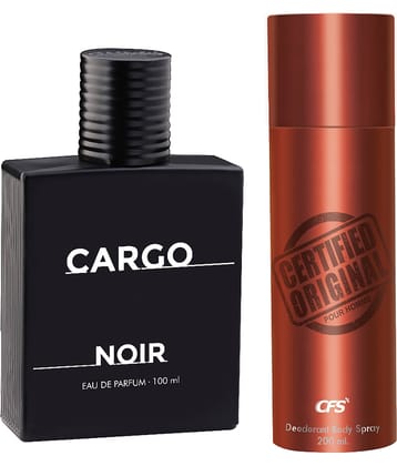 CFS Cargo Noir EDP Long Lasting Perfume & Certified Brown Deodorant Body Spray