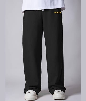 Leotude Black Cotton Blend Men's Trackpants ( Pack of 1 )