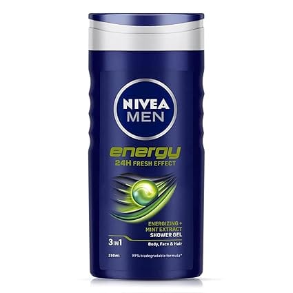 Nivea Men Energy Shower Gel With Mint Extracts For Body, Face & Hair, 250 ml