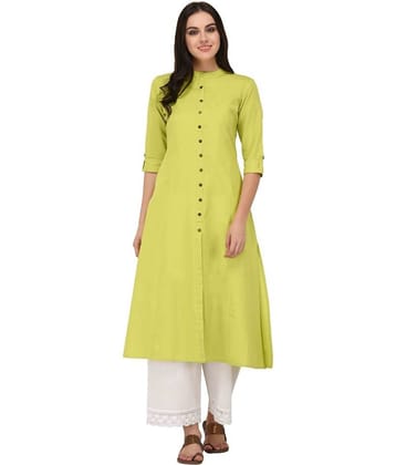 Pistaa Green Cotton A-line Kurti