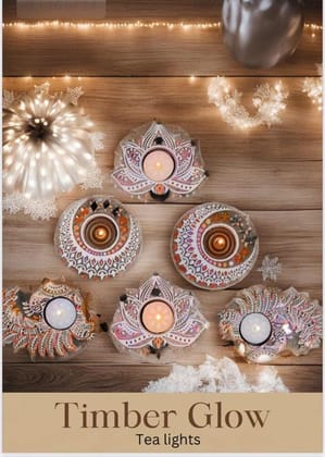 Craafty Souls - Rustic Wooden Tealight Log | Eco-Friendly Soy Wax Candle Holder - No