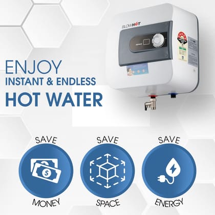 BLOWHOT 15-LTR Storage Electric Geyser | Water Heater | BEE 5 Star Rating | ABS Body | Anti Rust Glass Line Tank | Auto CUT-OFF 2000 Watt | Warranty - 5 Yrs on Storage Tank | 2 Yrs on Heating Element BLOWHOT 15-LTR Storage Electric Geyser | Water Heater BLOWHOT 15-LTR Storage Electric Geyser | Water Heater | BEE 5 Star Rating | ABS Body | Anti Rust Glass Line Tank | Auto CUT-OFF 2000 Watt | Warranty - 5 Yrs on Storage Tank | 2 Yrs on Heating Element BLOWHOT 15-LTR Storage Electric Geyser | Water Heater
