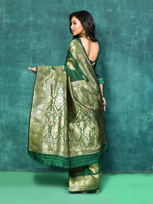 Green Banarasi Silk Saree