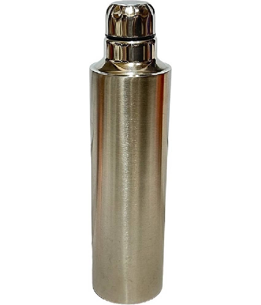 Dynore Fridge / School Bottle Silver Steel School Water Bottle 1000 mL ( Set of 1 )