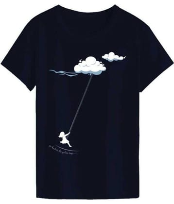 Neo Garments Women Cotton Solid Regular Fit Round Neck T-Shirt ( Navy )