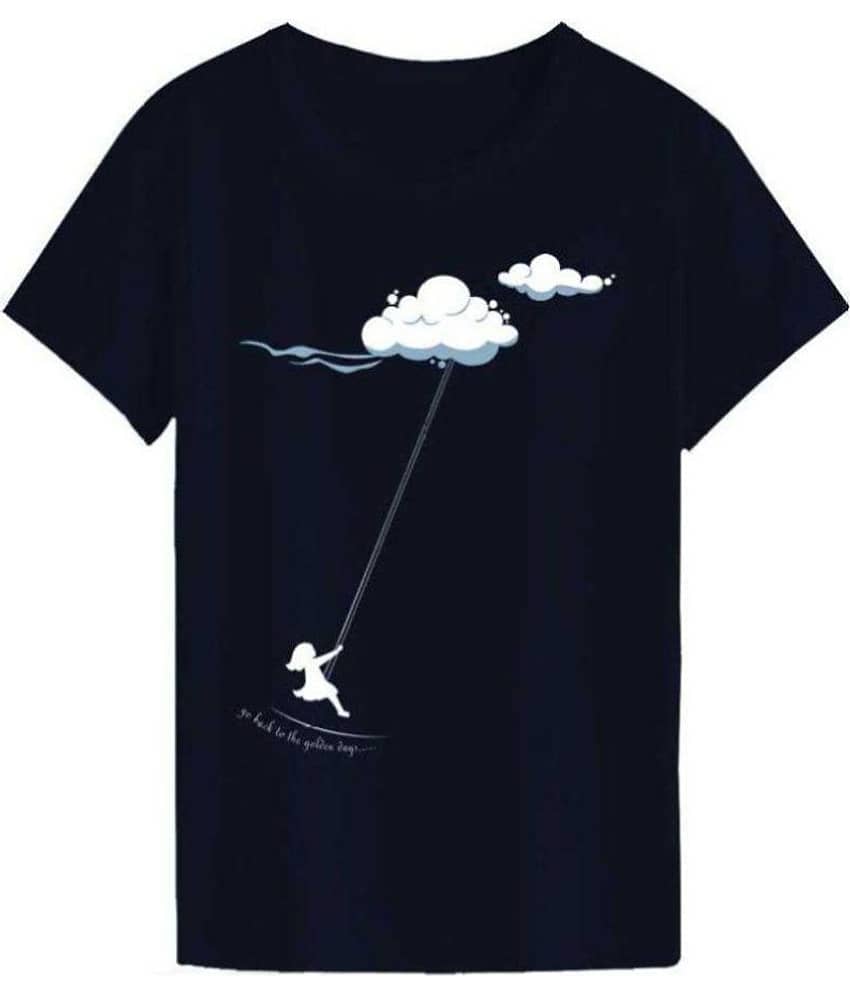 Neo Garments Women Cotton Solid Regular Fit Round Neck T-Shirt ( Navy )