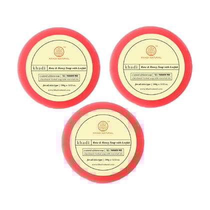 Khadi Natural Rose & Honey Loofah Soap Combo Pack Of 3 – 100gm Each Khadi Natural Rose & Honey Loofah Soap Combo Pack Of 3 – 100gm Each