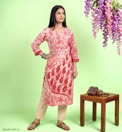 Handcrafted Batik Printed Readymade Cotton Kurta