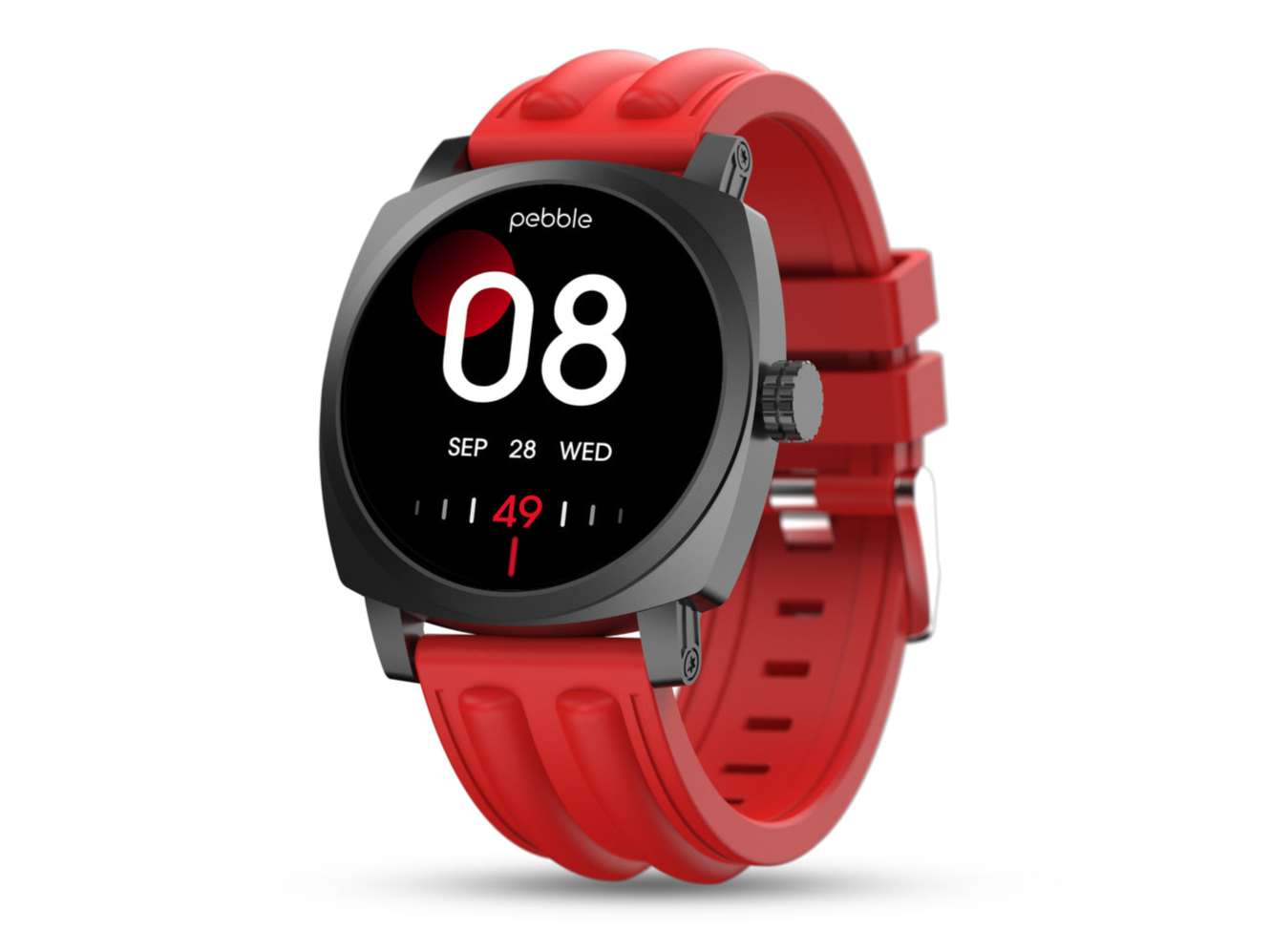 Pebble Endure 2, 1.43 AMOLED Display Smartwatch with Always-On Display, Bluetooth Calling, Heart Rate & SpO2 Monitoring, Rugged Build, Smart watch - Red