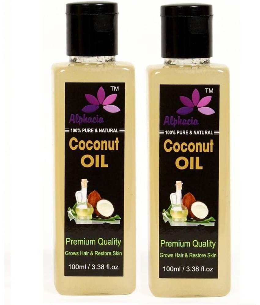 Alphacia 100% Pure & Natural Virgin Coconut Oil Hair Oil & Skin 200 ml Pack of 2