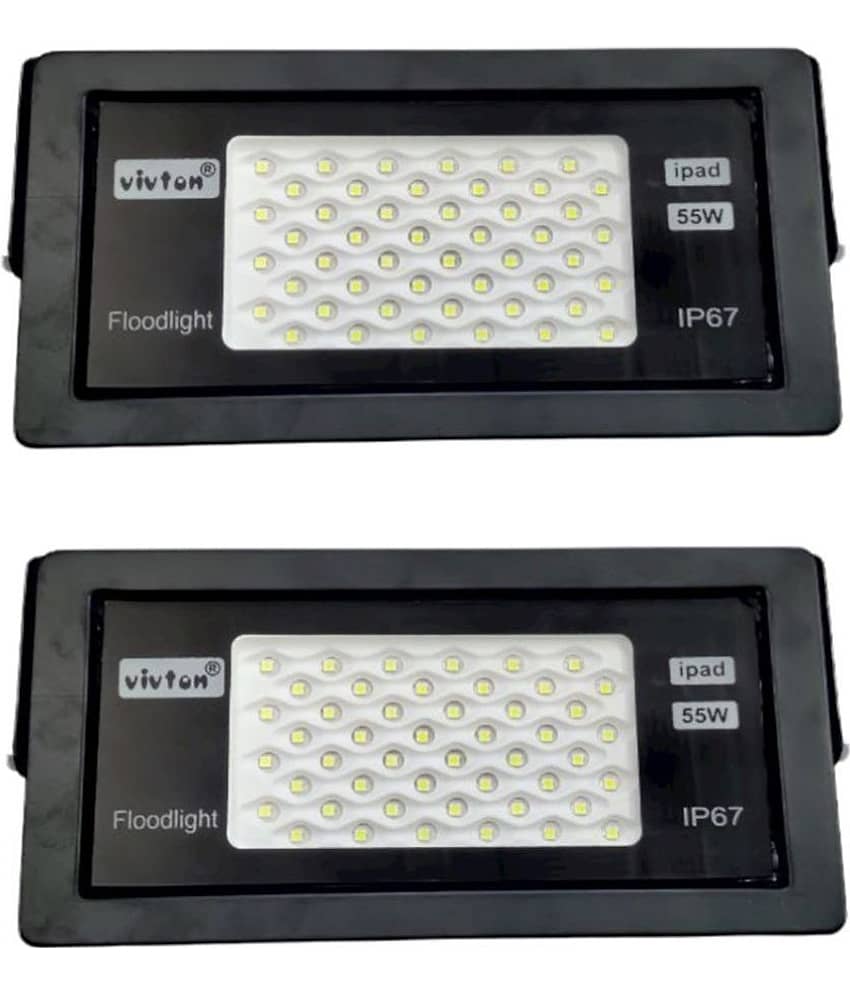 Generic - Pearl White 55 Watts Flood Light ( Pack of 2 )