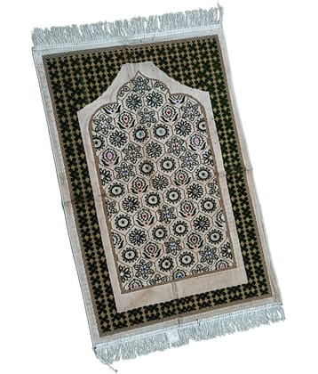 ADIRNY Green Single Velvet Prayer Mat ( 110 X 70 cm )