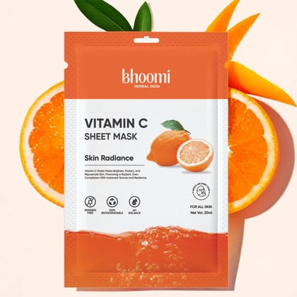 Bhoomi Herbal India Vitamin C Sheet Mask (20 ml) Bhoomi Herbal India Vitamin C Sheet Mask (20 ml)