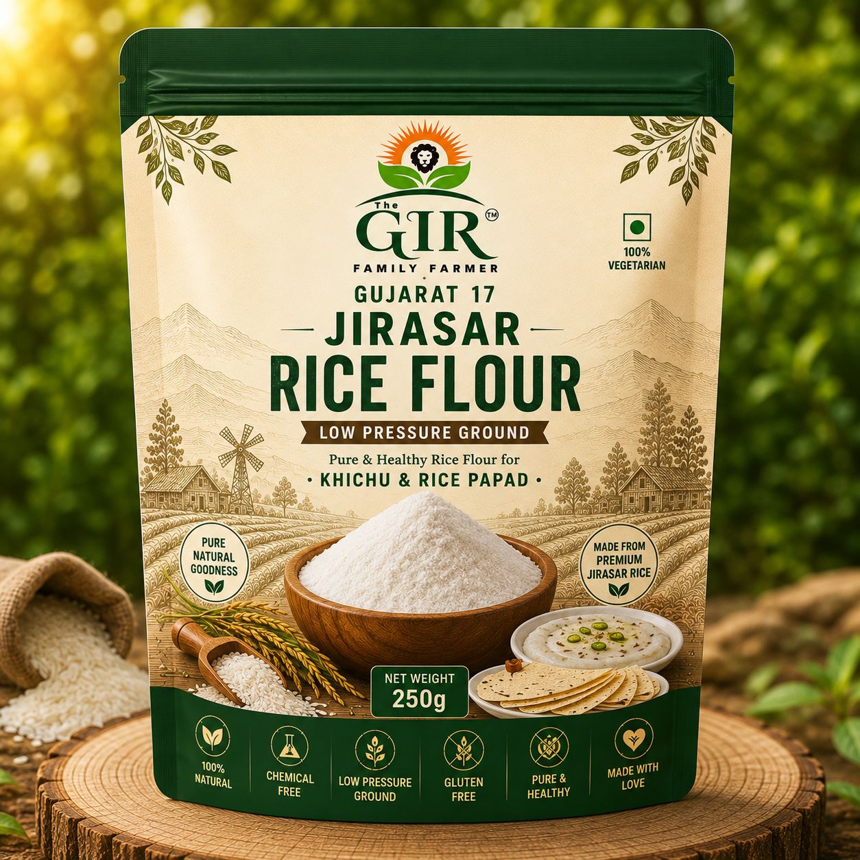 Organic Gujarat 17 Jirasar Rice Flour