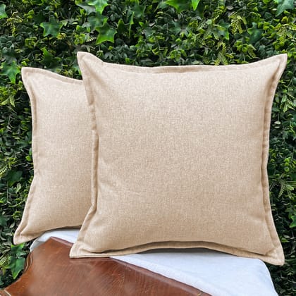 Helsinki Cushion Covers - Pack of 2-Beige / 16inchx16inch