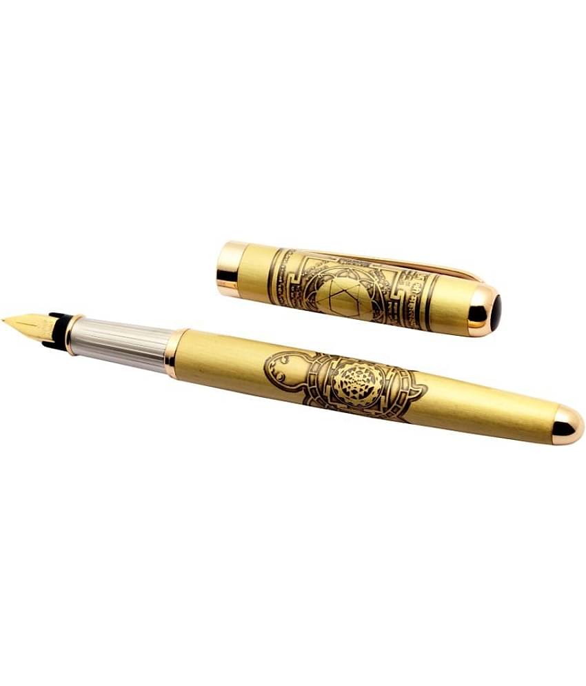 Curved Laxmi Yantra Special Edition 18 CT Gold Plated Fountain Pen
