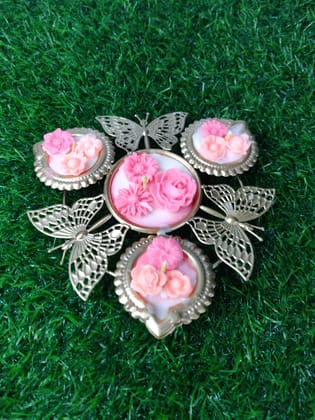Metal Golden Designer Butterfly Urli for Diwali & Festival