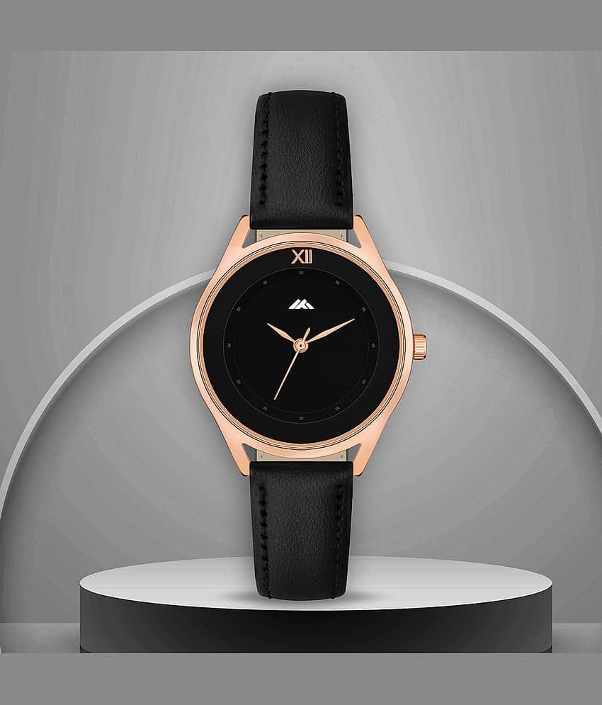 Trex Black PU Analog Womens Watch