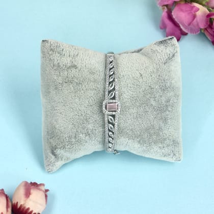 ZENEME Pink Rhodium-Plated Silver American Diamond -SIA445106