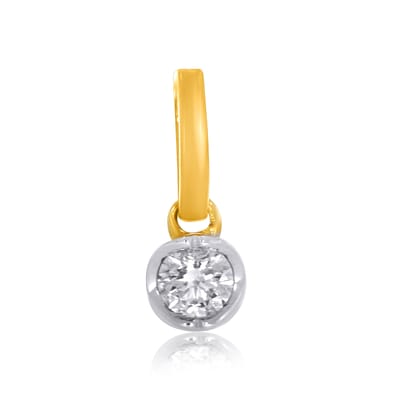 Senco Gold Spherical Grace Solitaire Pendant (1.8 gram / 0.1 Ct / GH-SI / 18K Yellow Gold)