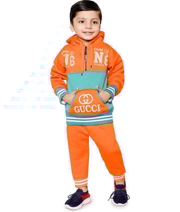 New Collection Pack of 1 Boys Polyester Cardigan Sweater ( Orange )