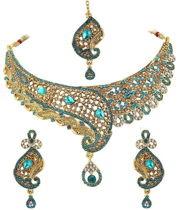 Spargz - Blue Alloy Necklace Set ( Pack of 1 )