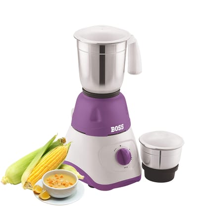 Boss Pearl Mixer Grinder, 500W, 2 Jars (Purple) Boss Pearl Mixer Grinder, 500W, 2 Jars (Purple) - 500-Watts, 2-Jar, Purple / Standard