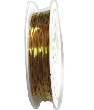 Vardhman Gold Colored Copper Beading Wire for DIY Craft ,Jewelry Making, bracelet making, neckles  making etc. Pack of 2