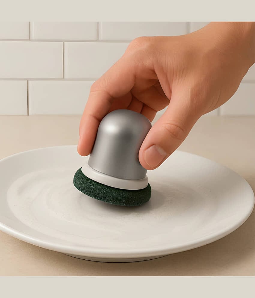 Purple Dust Heavy-Duty Kitchen Scrubber with Grip Handle – Cookware Cleaning Pad for Burnt Pots, Pans & Utensils (1 Pc)