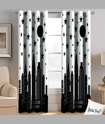 BELLA TRUE  Set of 2 Window SemiTransparent Eyelet Polyester Multi Color Curtains ( 152 x 113 cm )