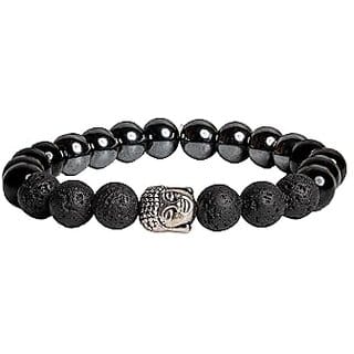 LOOK AND ADORN - HANDMADE WITH LOVE Obsidian Hematite Lava Bracelet