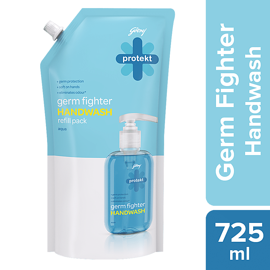 Godrej Protekt Germ Fighter Handwash - Aqua, 725 ml