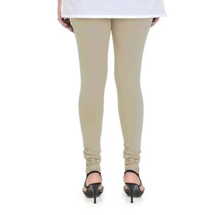 Women's Cotton Churidar Leggings (Free Size) - Natural Tan