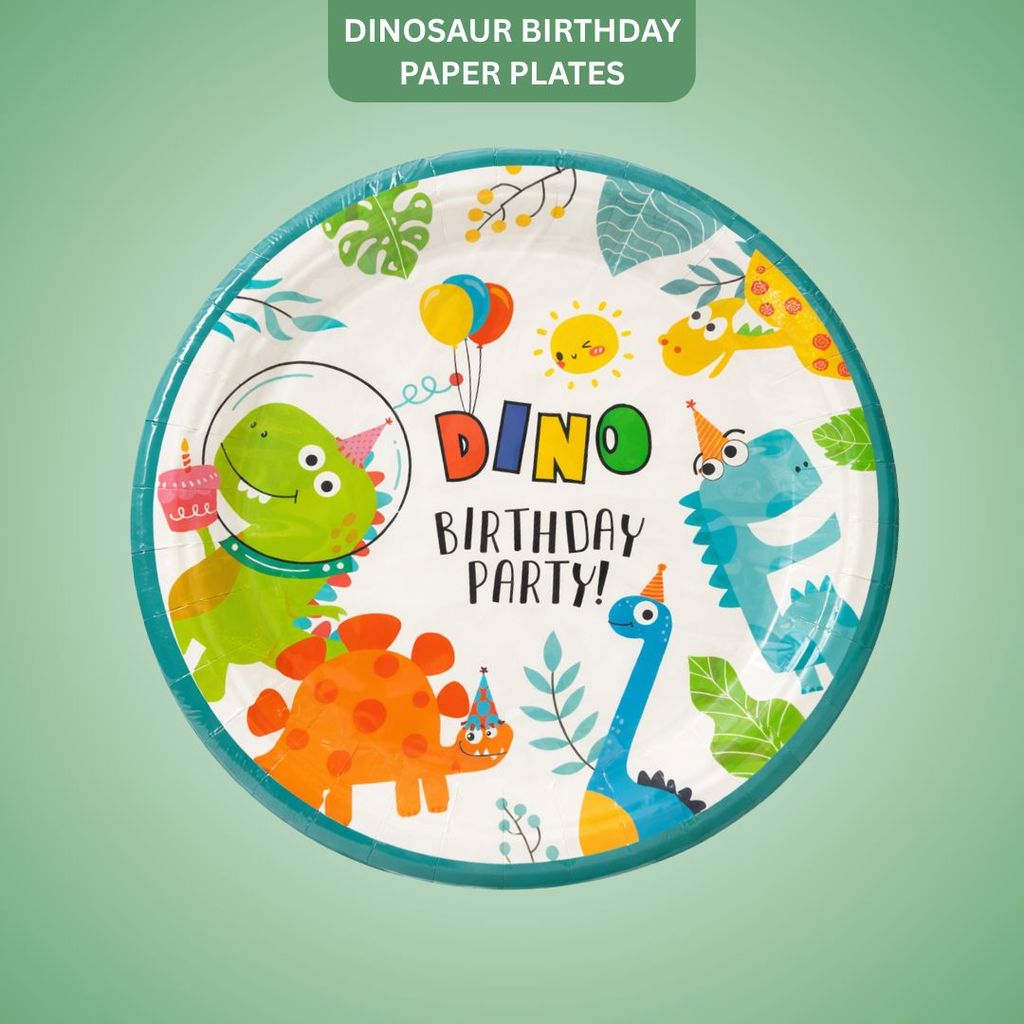 Dinosaur Birthday Paper Plates - 10PC - Party and Festive Needs | Buy online on ZillyBuy