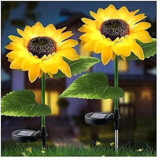 Daybetter Sunflower Solar Lights Waterproof Garden Lights  20 Led Starburst Swaying Lights  Solar Outdoor Garden Decor For Balcony  Garden  Lawn (Pack Of 2) Tar-O1