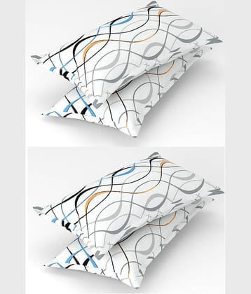 gharsaaz - Pack of 4 Poly Cotton Abstract Printed Standard Size Pillow Cover ( 68.58 cm(27) x 43.18 cm(17) ) - Multi-Colour