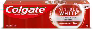 Colgate Visible White Toothpaste - Sparkling Mint, 50 g