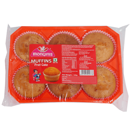 Monginis Muffins - Fruit (100% Veg), 120 G Pouch