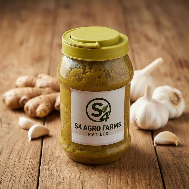 S4 Agro Farms Ginger Garlic Paste (1kg) | Fresh Ground Blend | Daily Cooking