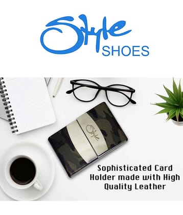 Style 98 Leather Army Silver Green Atm, Visiting , Credit Card Holder, Pan Card/ID Card Holder , Pocket wallet Genuine Accessory for Men and Women