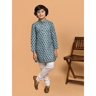 PrintCultr Boys Festive & Party Kurta and Pyjama Set (Blue)