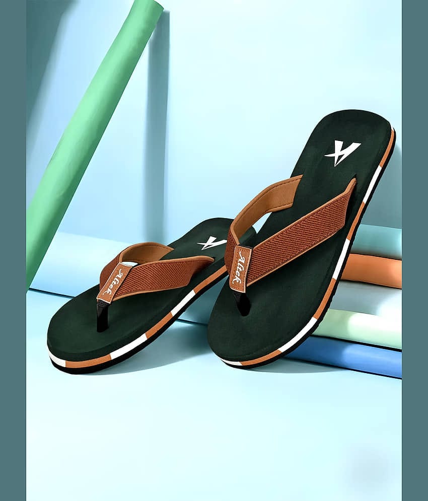 Altek Green Men's Thong Flip Flop