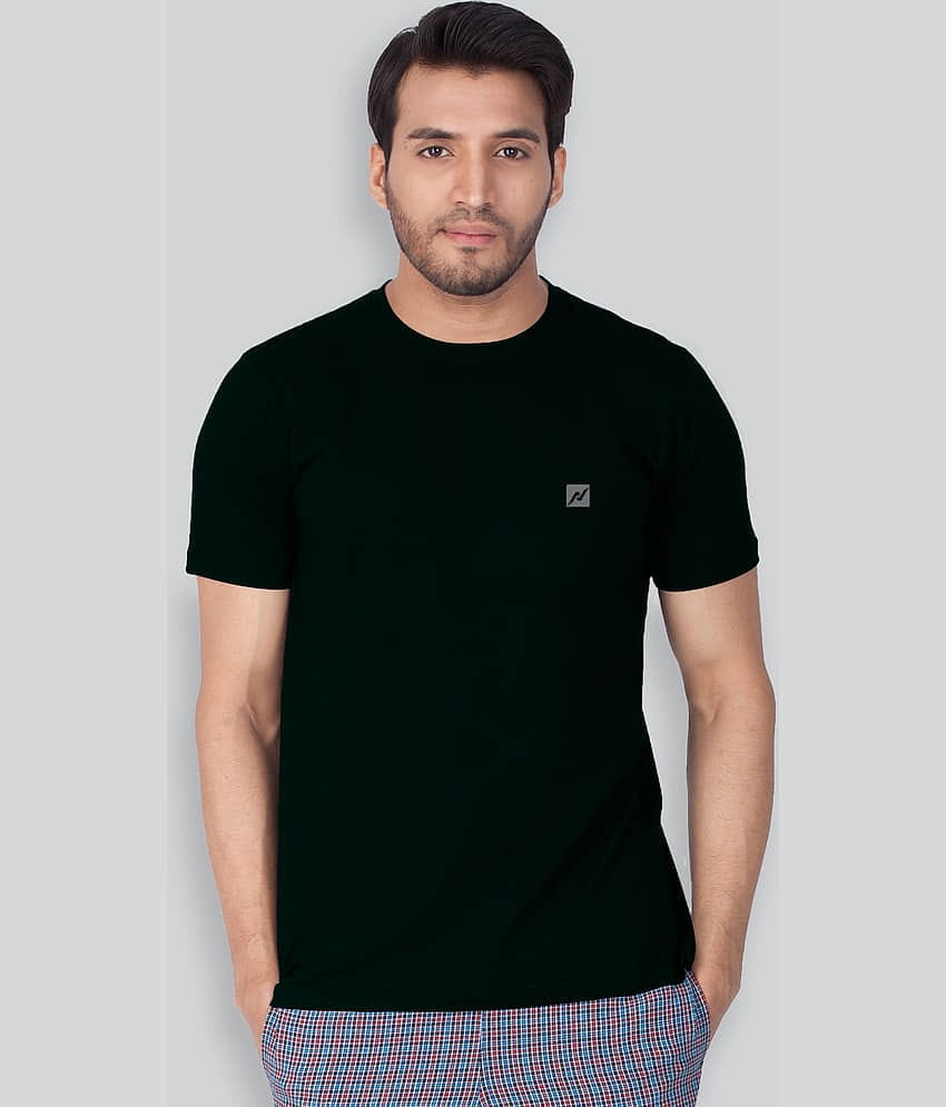 Lux Nitro Cotton Blend Regular Fit Solid Half Sleeves Men's Round T-Shirt - Grey ( Pack of 1 )