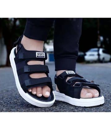 Aadi Black Mesh/Textile Sandals
