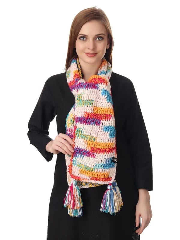 Colorburst Crochet Scarf55 inches L X  7 inches W