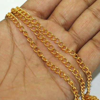 1 Mtr Rose Gold Metal Chain, Link Size 5x4mm-Golden / Iron