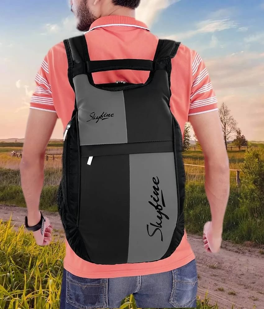SVB BAG 30 Ltrs Faux Leather Backpack *For Boys & Girls ( Black ) - Black