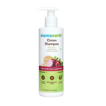 Mamaearth Onion Shampoo With Onion & Plant Kertain For Hair Fall Control, 200 ml Mamaearth Onion Shampoo With Onion & Plant Kertain For Hair Fall Control, 200 ml