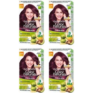 Garnier Color Naturals Cream Burgundy 3.16 Hair Color - 35ml+30g (Pack Of 4) Garnier Color Naturals Cream Burgundy 3.16 Hair Color - 35ml+30g (Pack Of 4)