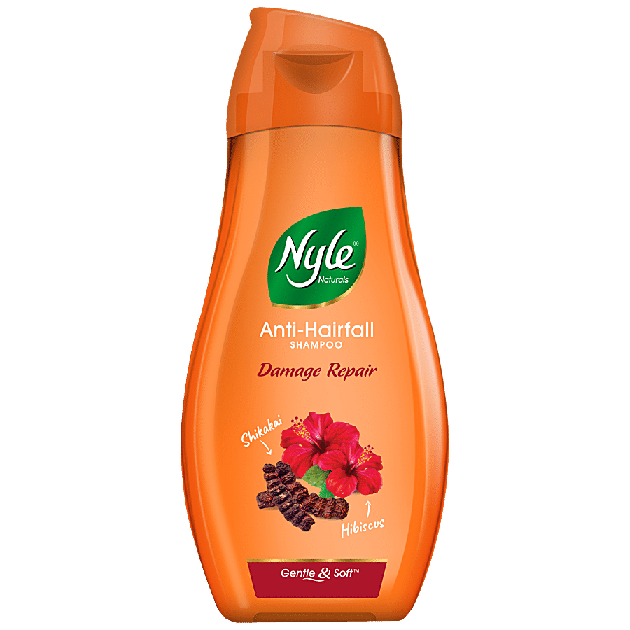 Nyle Damage Repair Anti-Hair Fall Shampoo - With Shikakai & Hibiscus, Reduces Breakage, 180 Ml